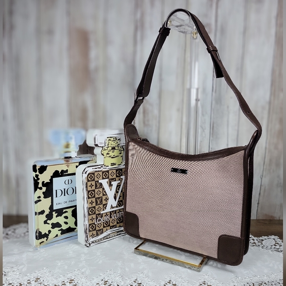 Gucci Handbags - Vintage Gucci Canvas and Leather Bag